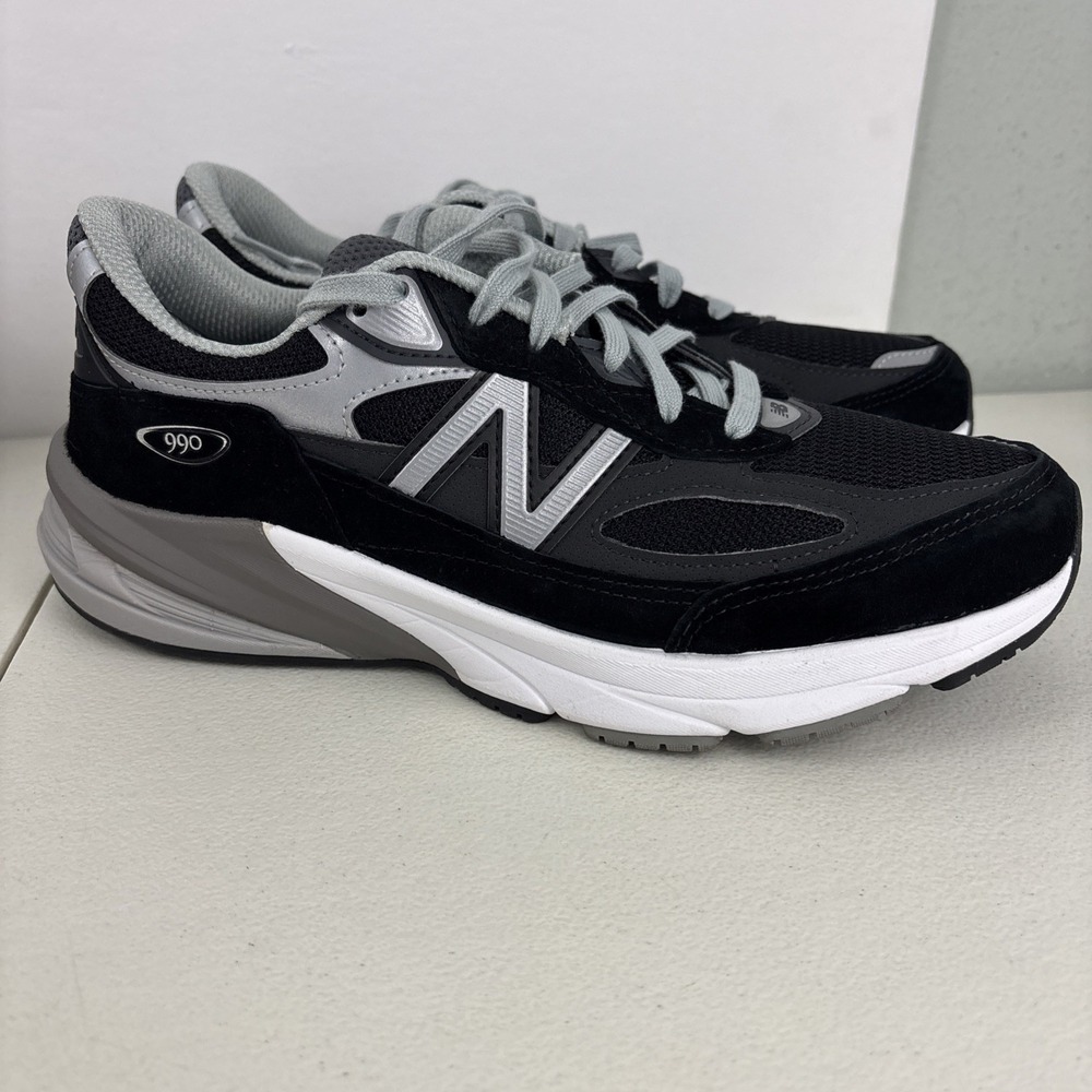 New Balance 990v6 Made in USA Black Silver Shoes Sneakers Women's 10B